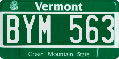 VT license plate BYM563