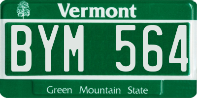 VT license plate BYM564