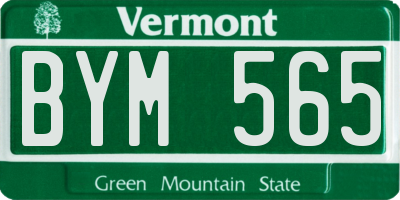 VT license plate BYM565