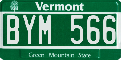 VT license plate BYM566