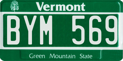 VT license plate BYM569