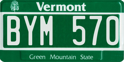 VT license plate BYM570