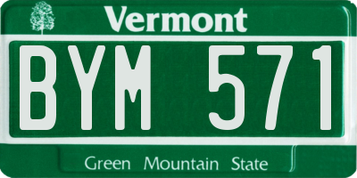 VT license plate BYM571