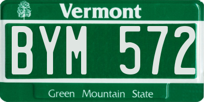 VT license plate BYM572