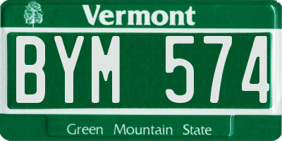 VT license plate BYM574