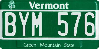VT license plate BYM576
