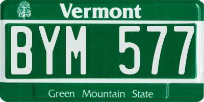 VT license plate BYM577
