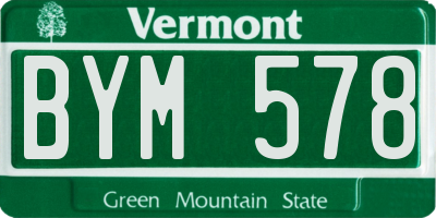 VT license plate BYM578