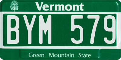 VT license plate BYM579