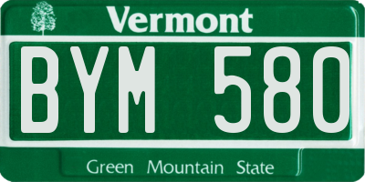 VT license plate BYM580