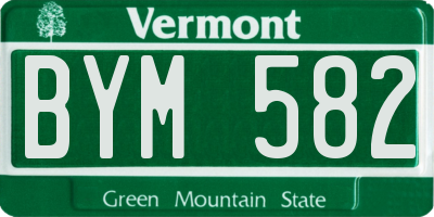 VT license plate BYM582