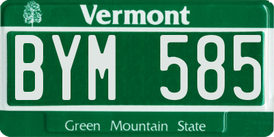 VT license plate BYM585