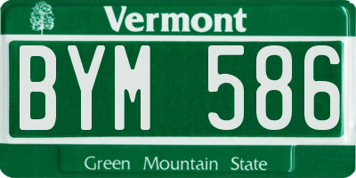 VT license plate BYM586