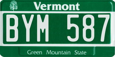 VT license plate BYM587