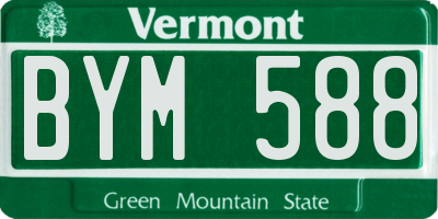VT license plate BYM588