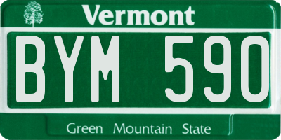 VT license plate BYM590