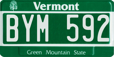 VT license plate BYM592