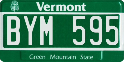 VT license plate BYM595