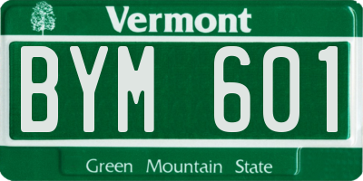 VT license plate BYM601