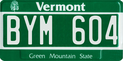 VT license plate BYM604