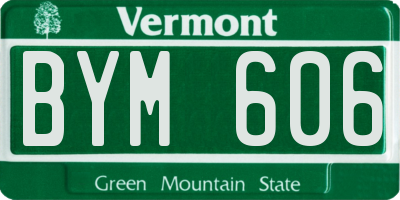 VT license plate BYM606