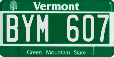VT license plate BYM607