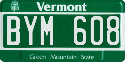 VT license plate BYM608