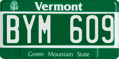 VT license plate BYM609