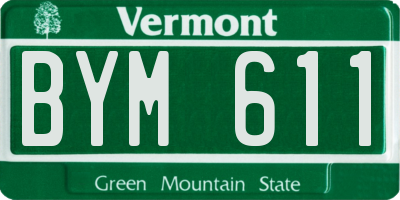 VT license plate BYM611