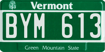 VT license plate BYM613