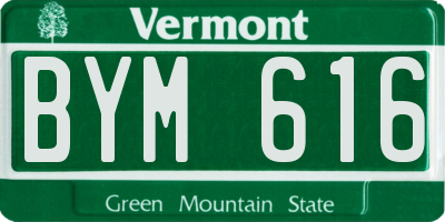 VT license plate BYM616