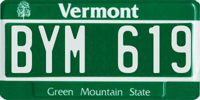 VT license plate BYM619
