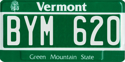 VT license plate BYM620
