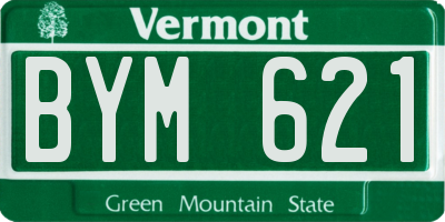 VT license plate BYM621