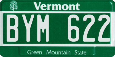 VT license plate BYM622