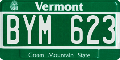 VT license plate BYM623
