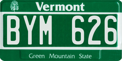 VT license plate BYM626