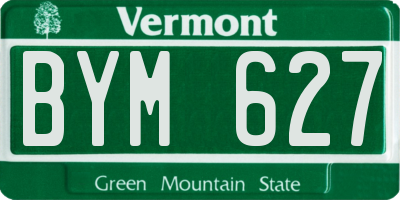 VT license plate BYM627