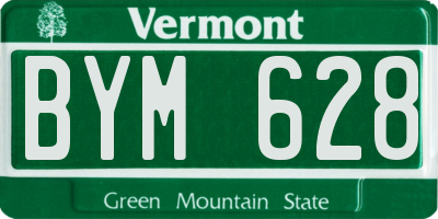 VT license plate BYM628