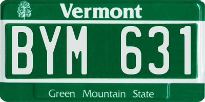 VT license plate BYM631