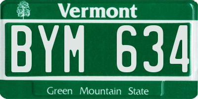 VT license plate BYM634