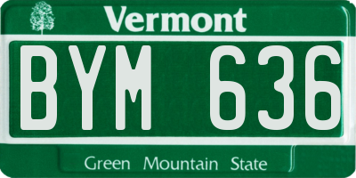 VT license plate BYM636