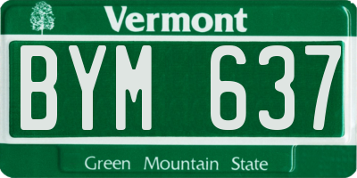 VT license plate BYM637