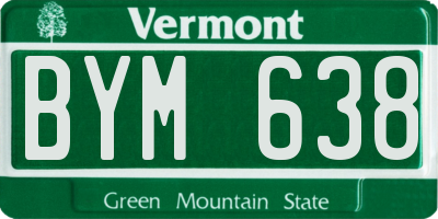 VT license plate BYM638