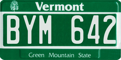 VT license plate BYM642