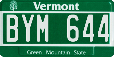 VT license plate BYM644
