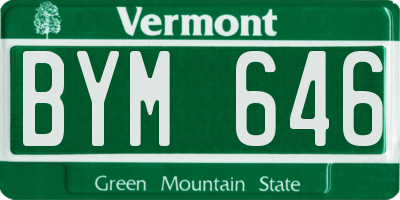 VT license plate BYM646