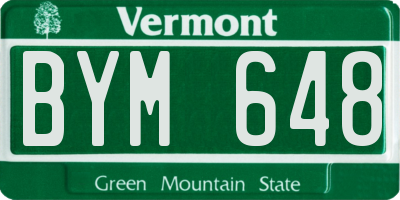 VT license plate BYM648
