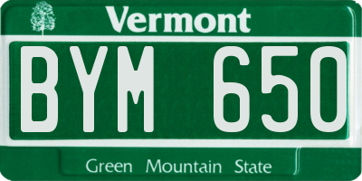 VT license plate BYM650