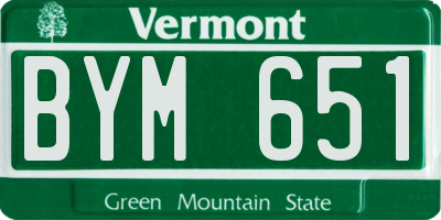 VT license plate BYM651